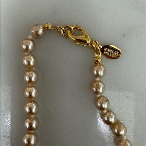 Nolan Miller Gold Pearl Necklace